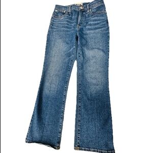 Madewell Mid Rise Kick Out Jeans Size 27 Crop Flare Blue Denim 26.5 Inseam EUC
